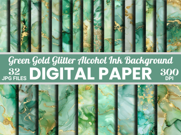Download Green Gold Glitter Alcohol Ink Paper - Gold glitter Collection
