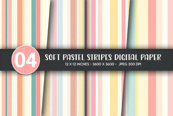 Download Soft Pastel Stripes Digital Paper - Pastel stripes Collection