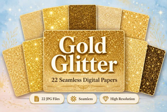 Download Gold Glitter Digital Paper - Gold glitter Collection