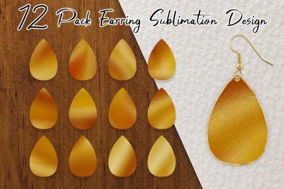 Download Golden Foil Texture Earring Teardrop - Golden foil texture Collection