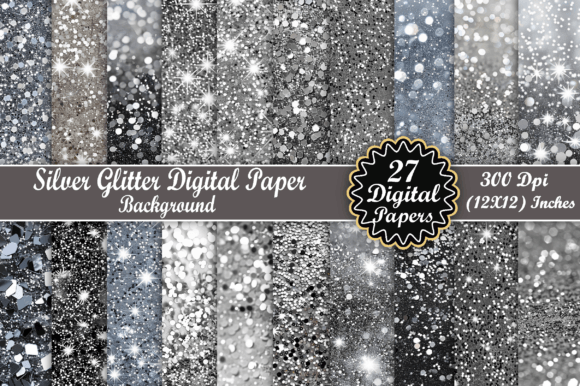 Download Silver Glitter Digital Paper Background - Premium Resources